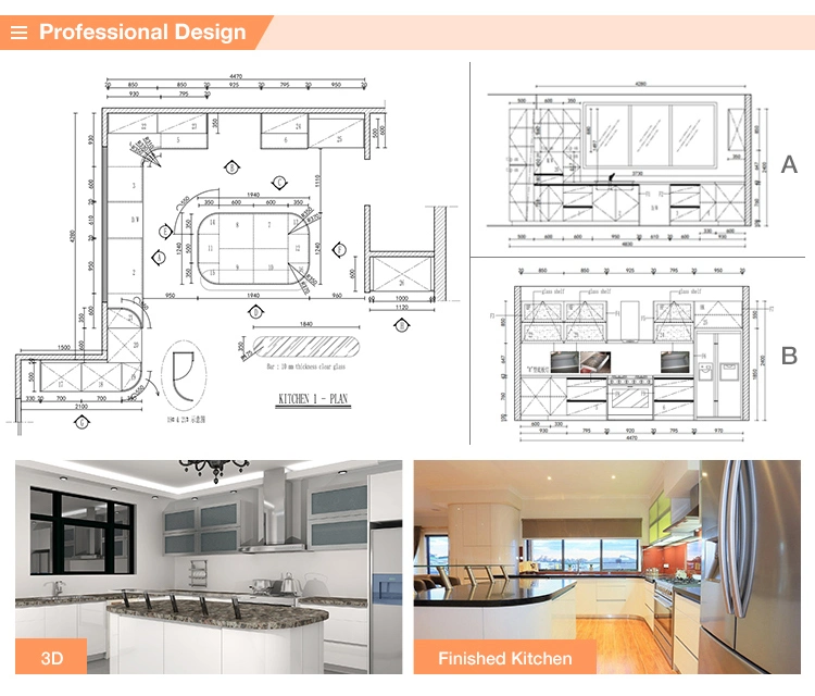 Kitchen Furniture Modern Design Gray Color Mixed Wooden Color Style Matt Finish Lacquer Kitchen Cabinet