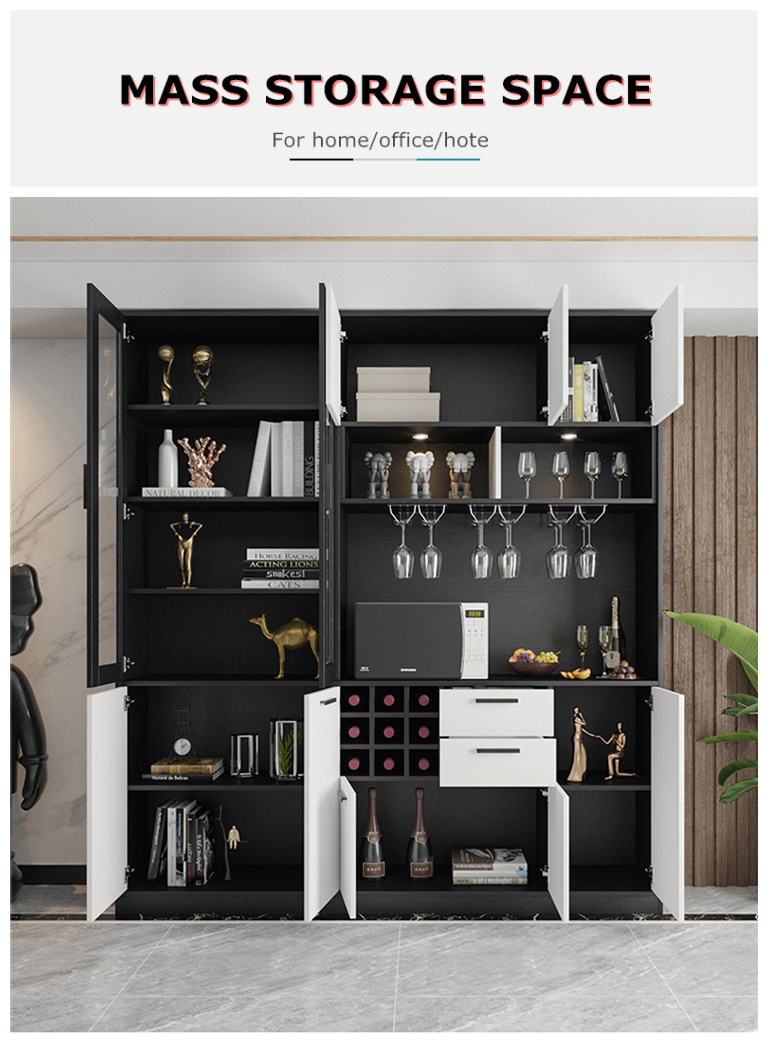 Modern Design Wooden Furniture Open Shelf Cabinet Kitchen Side Cabinet