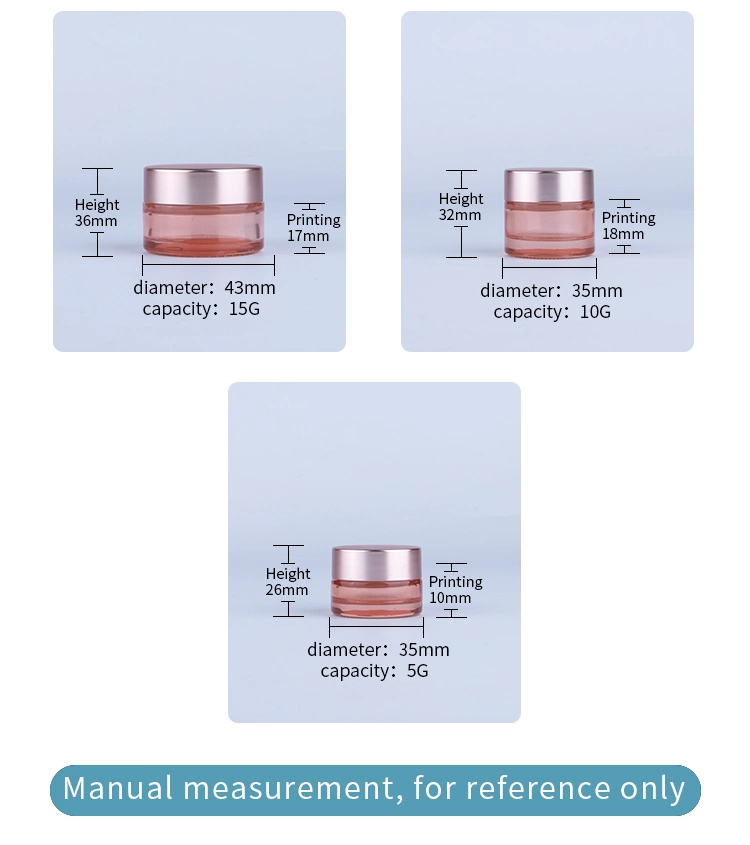 Luxury Clear Spraying Rose Gold Cosmetic Packaging Round Container Cream Glass Jar with Rose Gold Lid