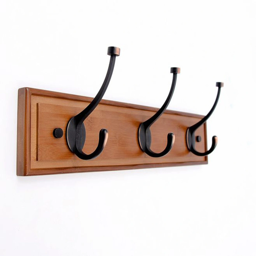 Wood Bamboo Wall Rack Coat Hook Rack Towel Hanger Holder