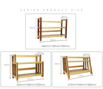 Multi Story Storage Shelves Bamboo Display Standing Book Desk Rack Organizer for Home Bedroom Bathroom