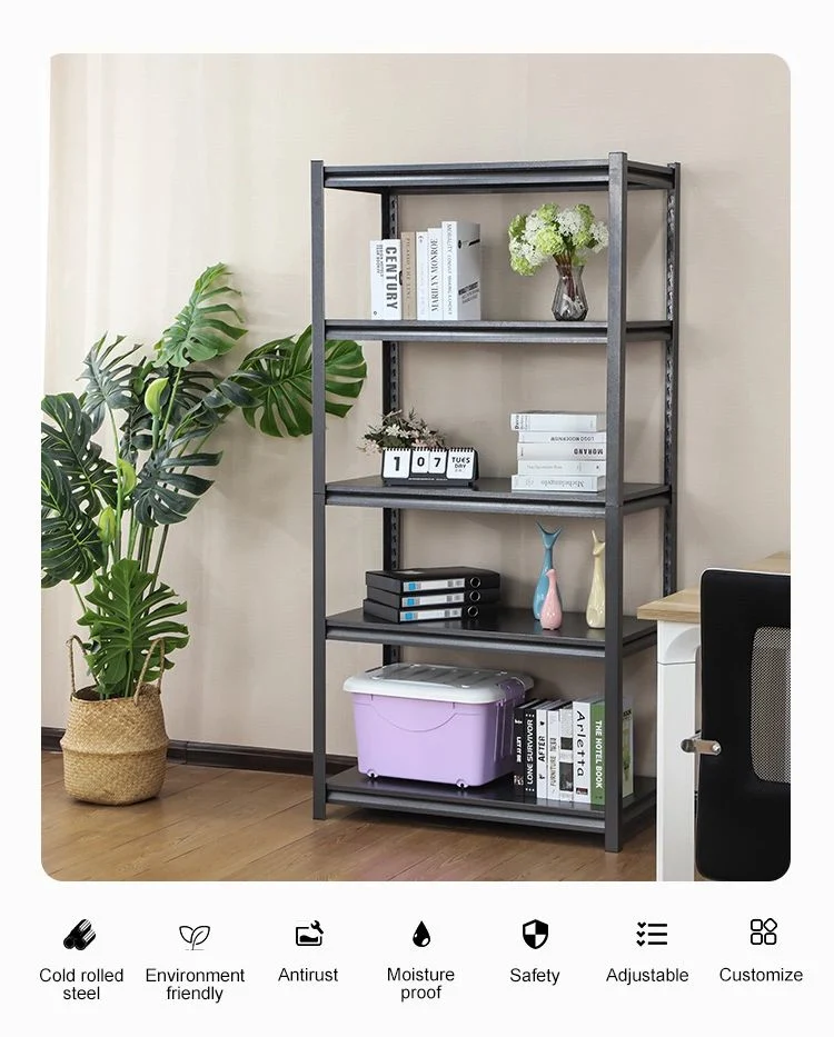 Steel Material Warehouse Storage Rack Shelf Black