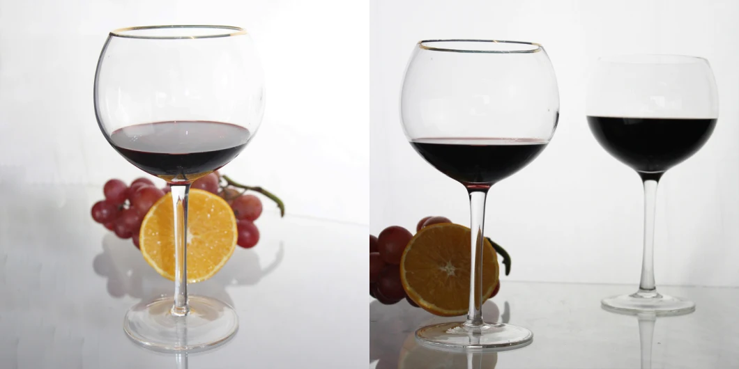 Angled Wine Glass Handblown Electroplated Rainbow Color Burgundy Wine Glass Gift Set