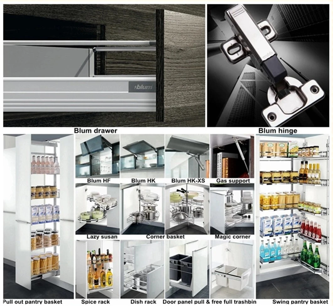 Kitchen Furniture Shaker Style Melamine Board Carcass PVC Cupboard Door Kitchen Cabinet