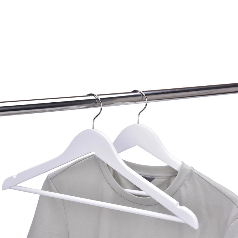 Winsun Hanger White Paint Clothes Drying Rack Solid Wooden Hanger