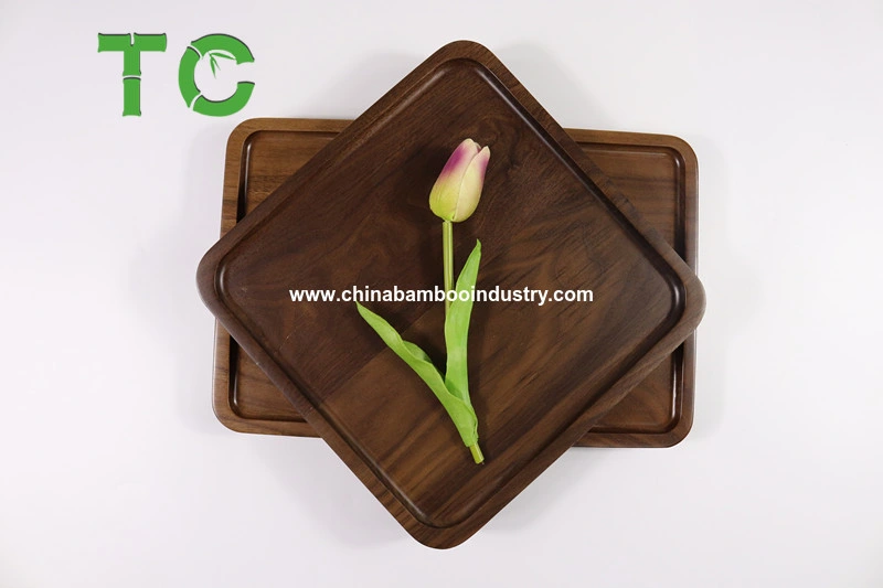 Kitchen Plate Tray Wood Plate Wood Plate Natural Ecoware Reusable Dinnerware Wooden Square Plates Rectangular Plates