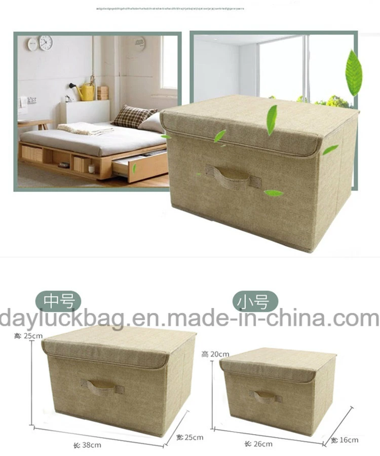 Non Woven Cardboard Rectangle Clothes Storage Cube Basket Box with Lids