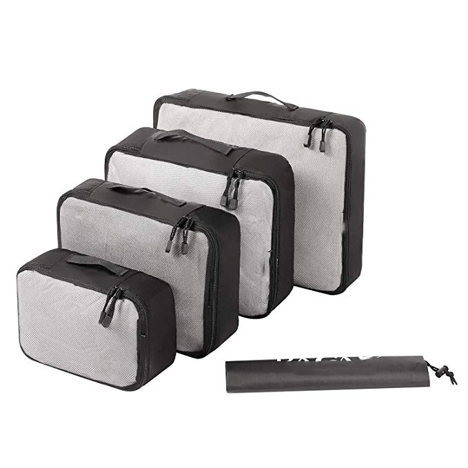 4 Set Packing Cubes, Travel Luggage Packing Organizers with Laundry Bag