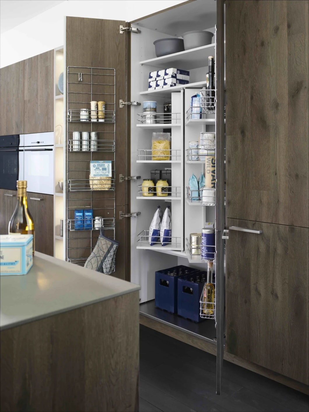 Kitchen Furniture Shaker Style Melamine Board Carcass PVC Cupboard Door Kitchen Cabinet
