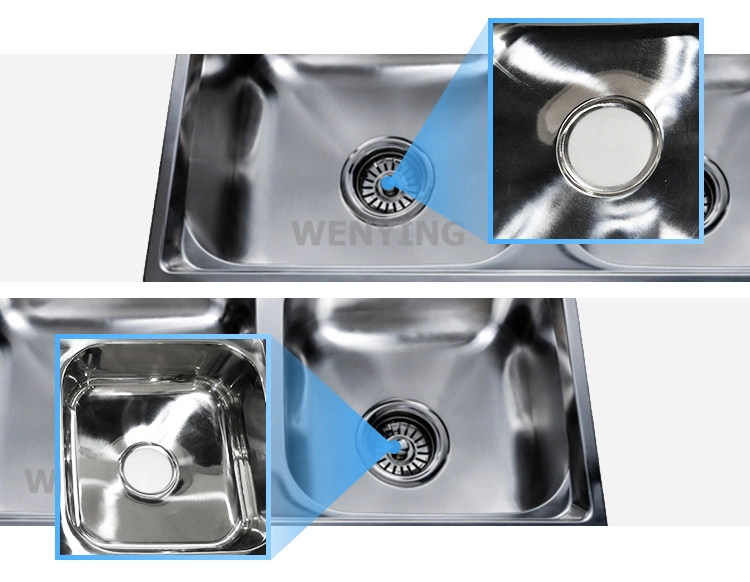 Kitchen Designs 304/201 Brushed Stainless Steel Sink Laundry Kitchen Sink 7540d