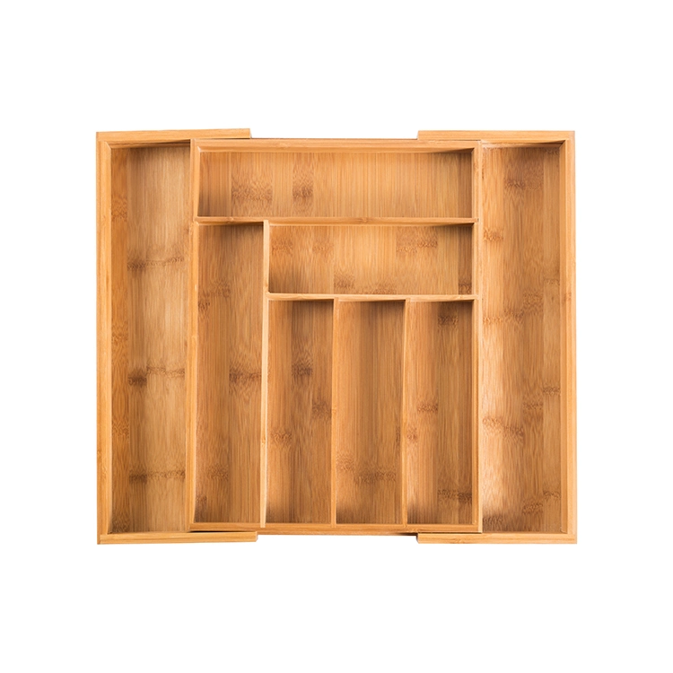 New Design Adjustable Bamboo Kitchen Drawer Utensil Organizer Cutlery Tray