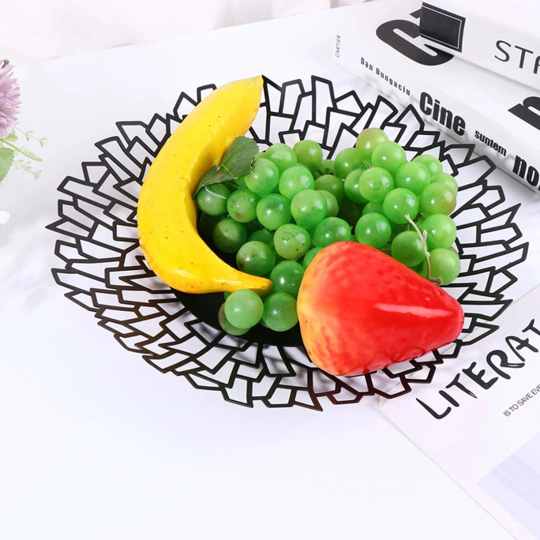 All in One Metal Wire Fruit Basket Black Kitchen Countertop Fruit Bowl Vegetable Holder for Bread Snacks Households Items Storage for Kitchen Living Room
