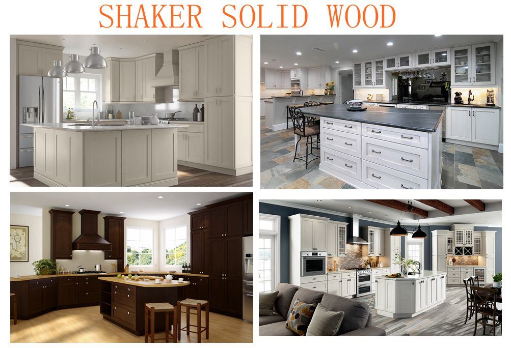 New Modern Solid Wood Shaker Kitchen Cabinets with Kitchen Utensil