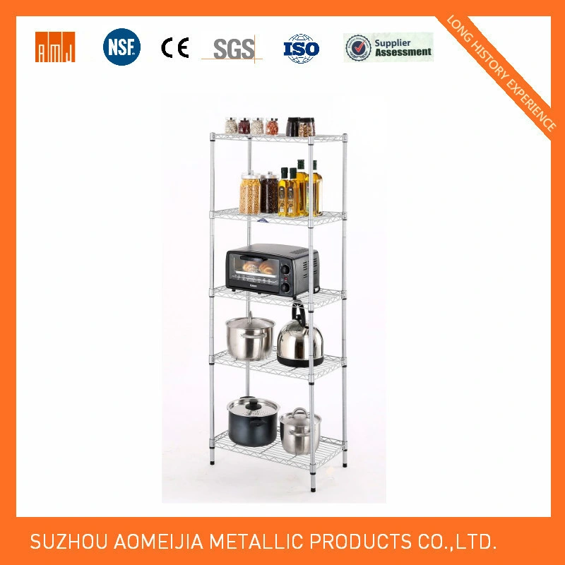 Ce ISO SGS Approved 4 Tier Black Heavy Duty Wire Display Rack