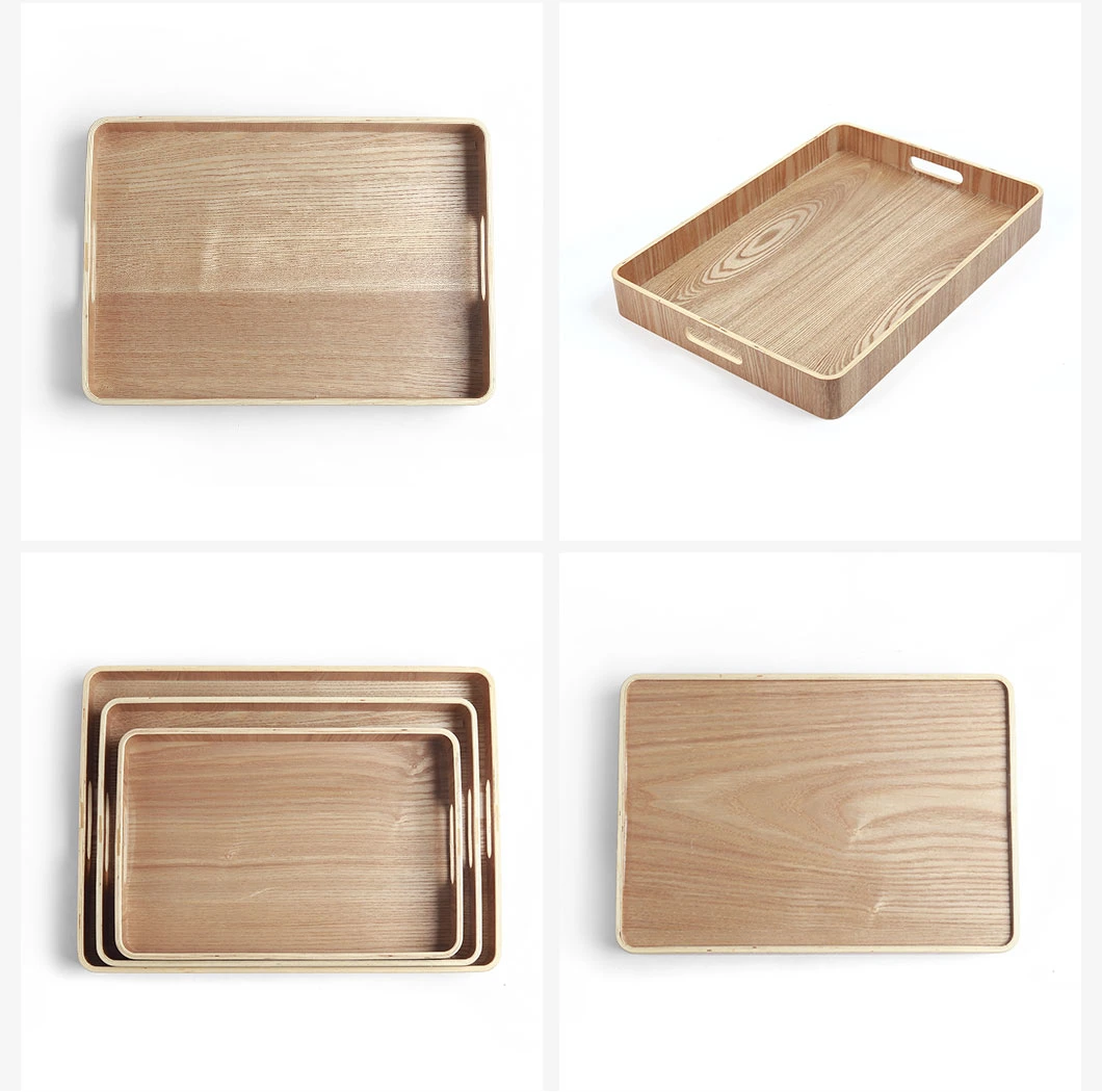 Kitchen Bamboo Gifts Wooden Dinner Breakfast Storage Inside Table Serving Tea Set Wood Tray