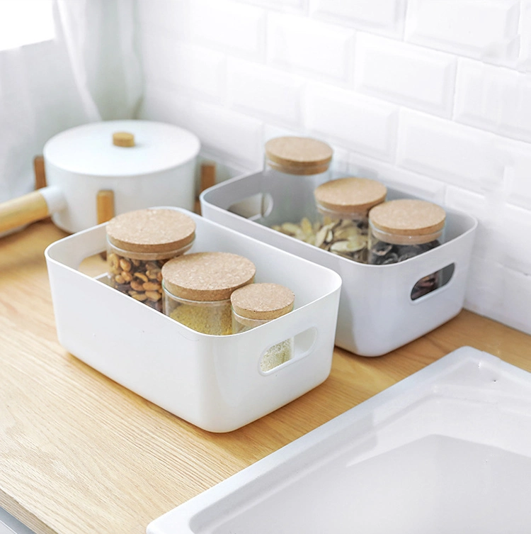 Multi-Function Kitchen Storage Basket Living Room Desktop Finishing Bathroom Portable Sundries Plastic Storage Box