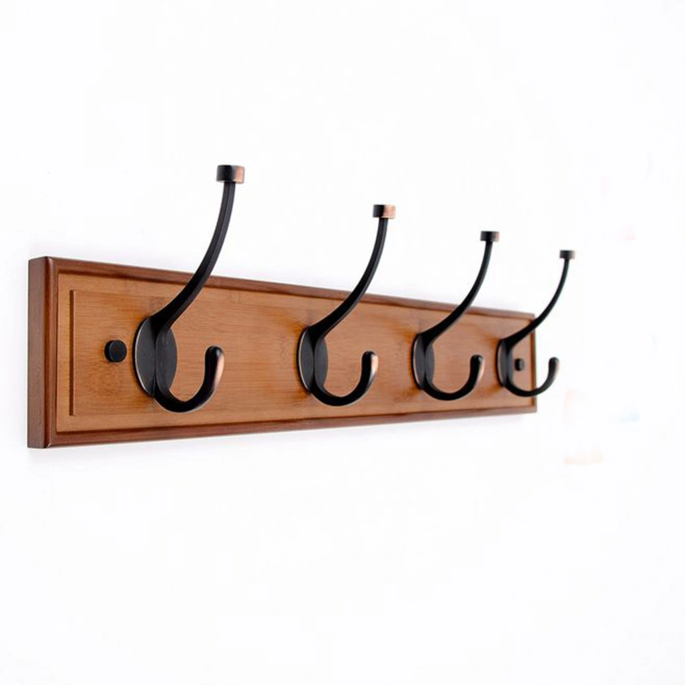 Wood Bamboo Wall Rack Coat Hook Rack Towel Hanger Holder