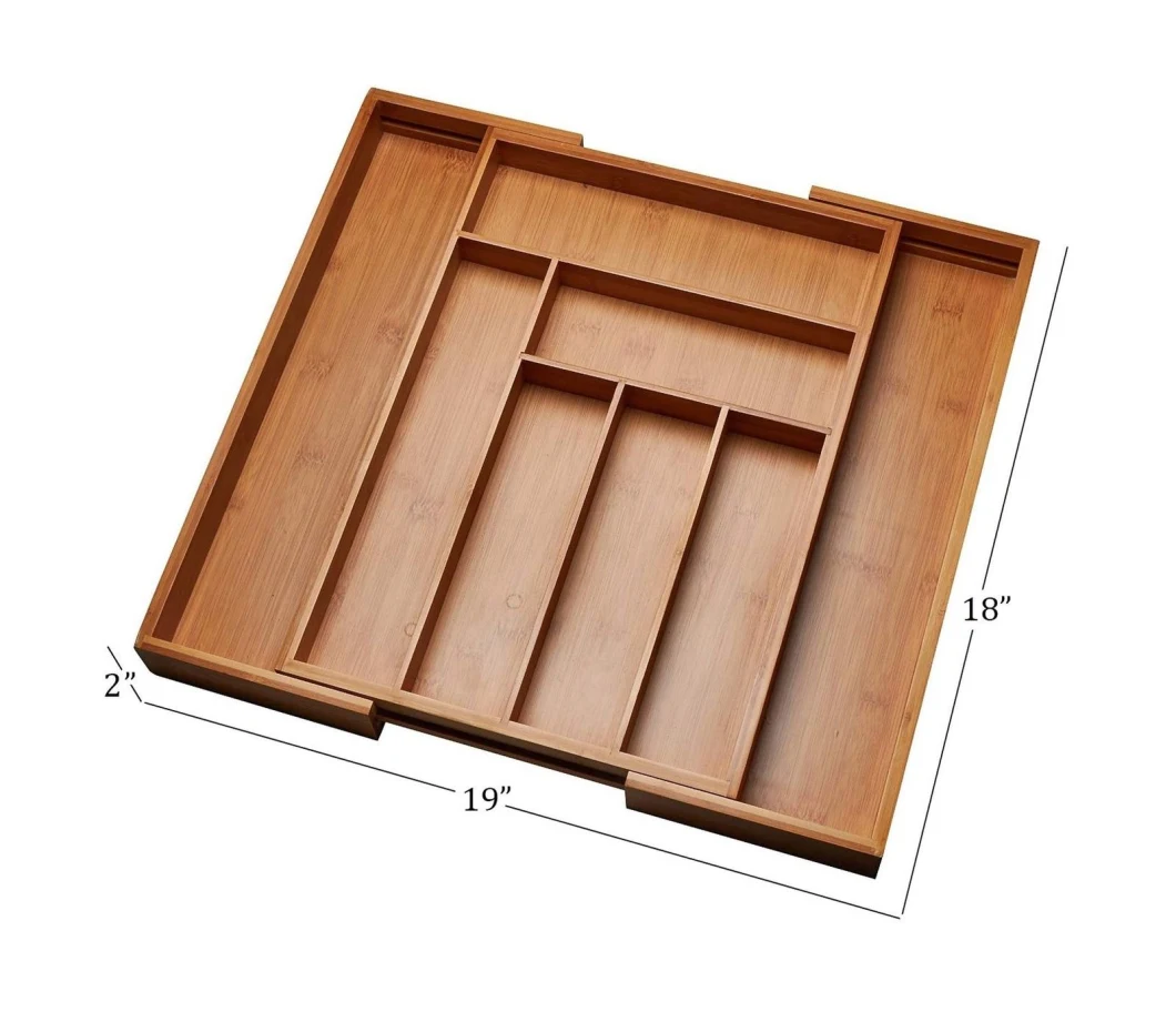 Flatware Tray Bamboo Wood Cutlery Tray Utensil Tray Expandable Tray Bt-2002