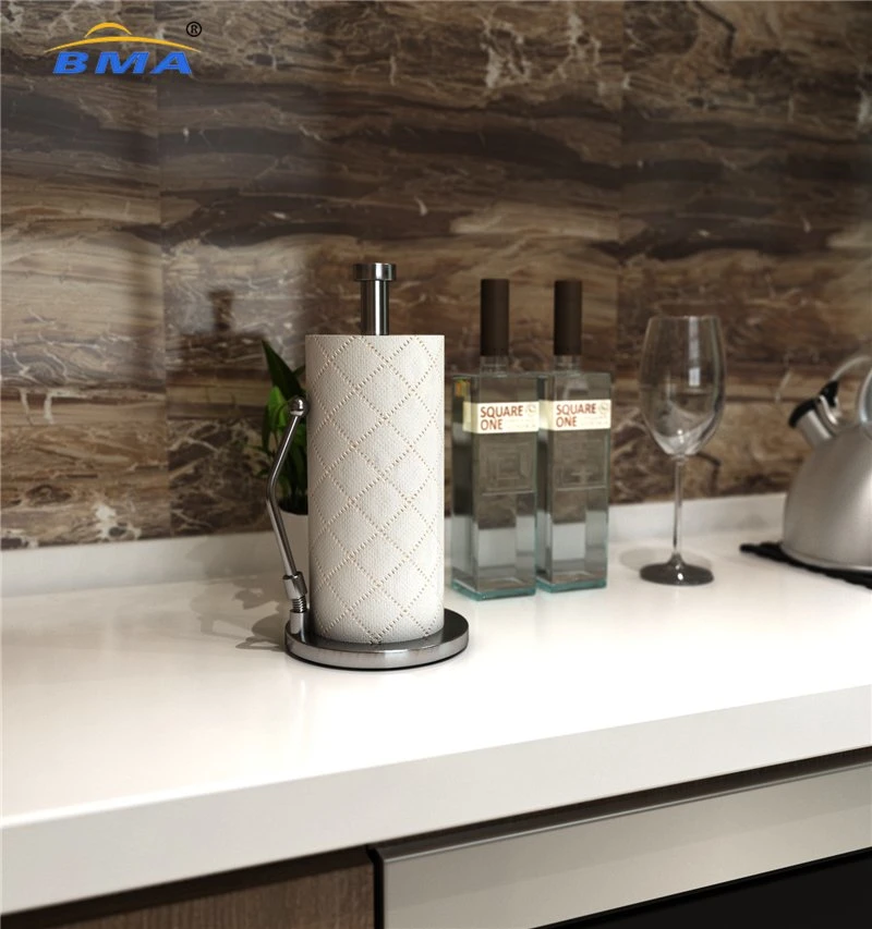 Bma Stainless Steel Free Standing Tissue Towel Roll Paper Holder for Kitchen