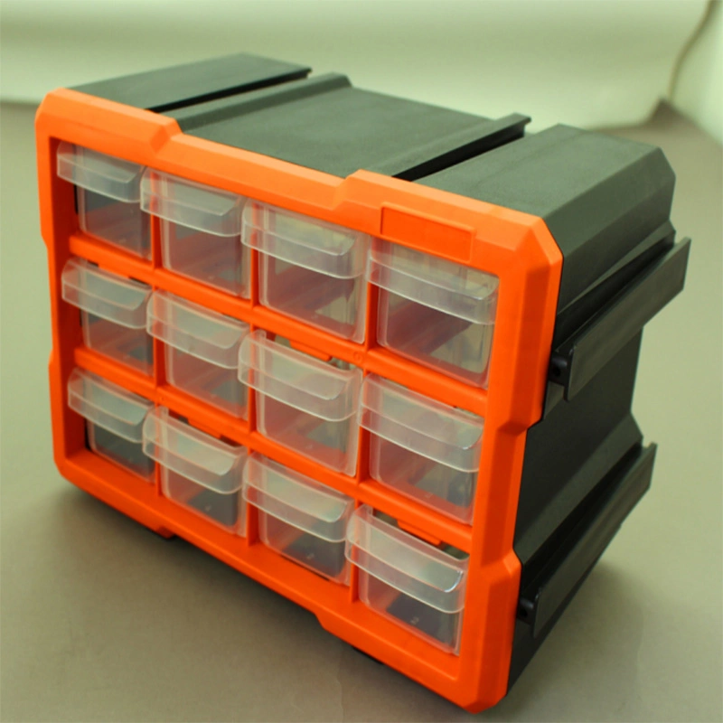 Adjustable 12 Drawer Plastic Part Box Cabinet Hardware Storage Organizer for Jewelry
