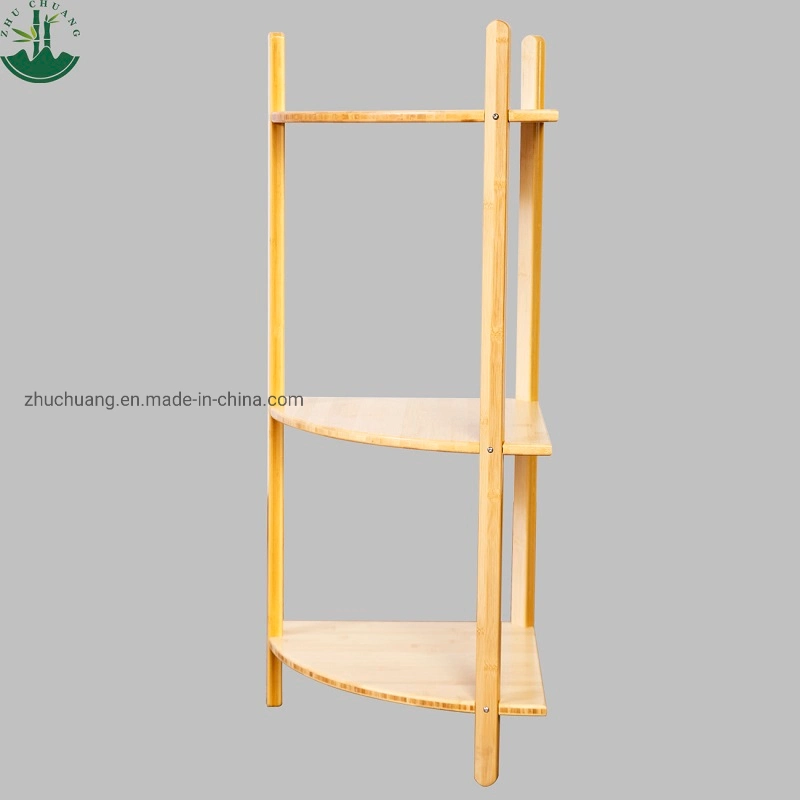 Modern Multifunctional Free Standing 3 Tier Bamboo Storage Corner Shelf Garden Flower Plant Holder Shelves 2021