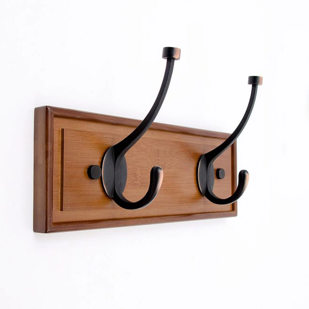 Wood Bamboo Wall Rack Coat Hook Rack Towel Hanger Holder