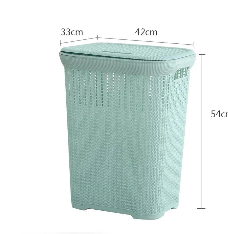 Large Plastic Rattan Storage Basket Laundry Basket Dirty Clothes Hand Basket
