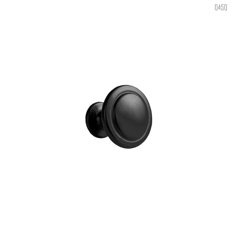 Flat Black Kitchen Cabinet Knobs 1-1/4 Inch Round Drawer Handles - Kitchen Cabinet Hardware