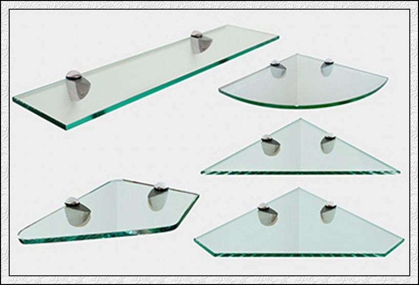 8mm Clear/Colored/Frosted Toughened Corner Shelf Glass/ Glass Shelf