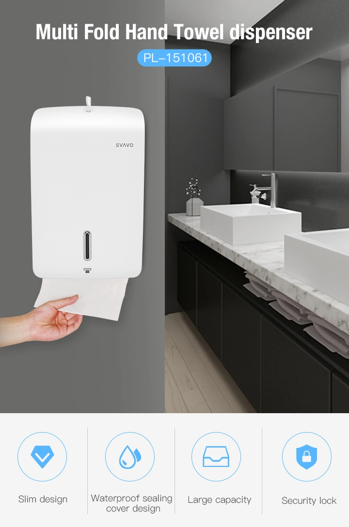 Wall Mounted Bathroom Washroom Multi Fold Paper Holder Hand Paper Towel Dispenser