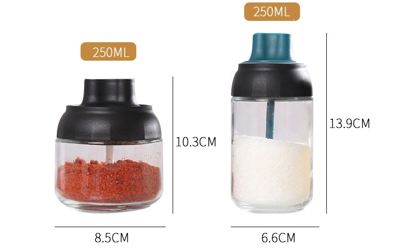 High Quality Kitchen Spice Containers Condiment Glass Bottles Spice Castors