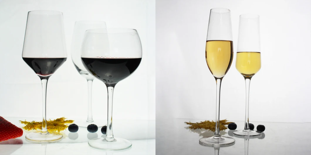 Angled Wine Glass Handblown Electroplated Rainbow Color Burgundy Wine Glass Gift Set