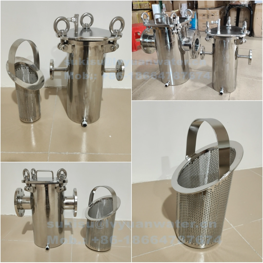 Flange/Bolt Connection Carbon Stainless Steel Basket Type Strainer with Wire Mesh Filter