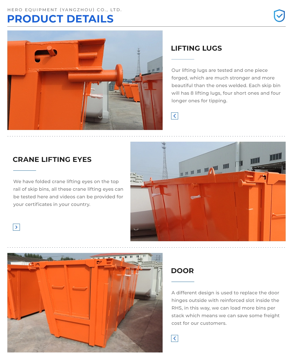 2.5m Outdoor Stackable Temporary Waste Skip Bins