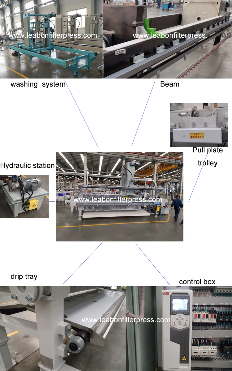 Program Controlled Auto Upgrade Membrane Filter Press Price with Cloth Wash System and Drip Tray