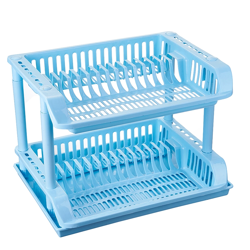 Kitchen Organizer 2-Layer Plastic Dish Rack Multi-Function Dish Storage Rack