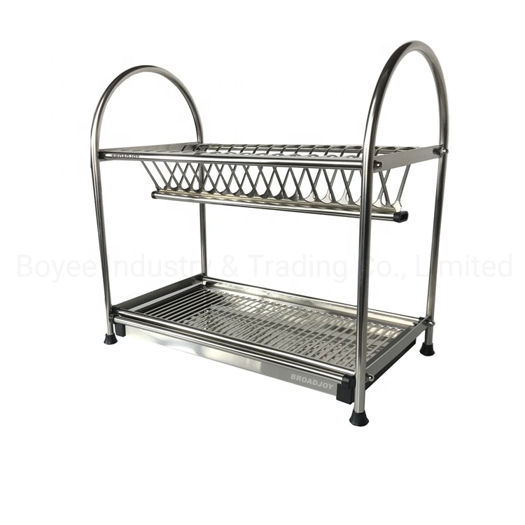 Metal with Chrome Plated Dish Holder Rack Dish Drying Rack