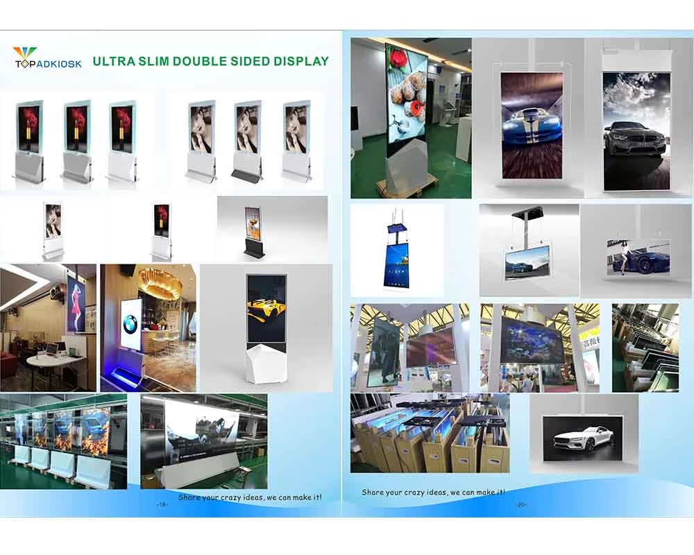 21.5 Inch Floor Stand Android LCD Digital Signage Advertising Display with Brochure Holder Shelf