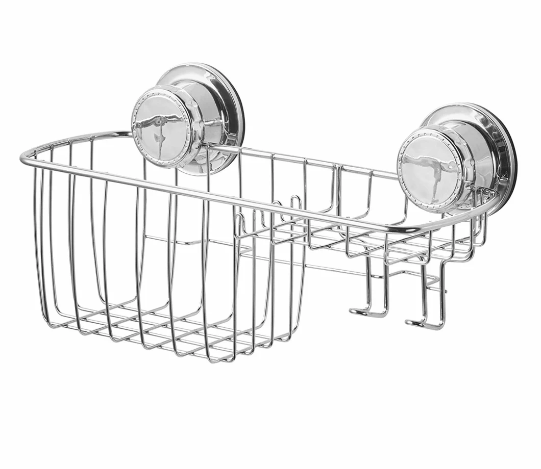 1- Tier Bathroom Suction Cup Shampoo Shelf-Organizer Holder-Shower Rack