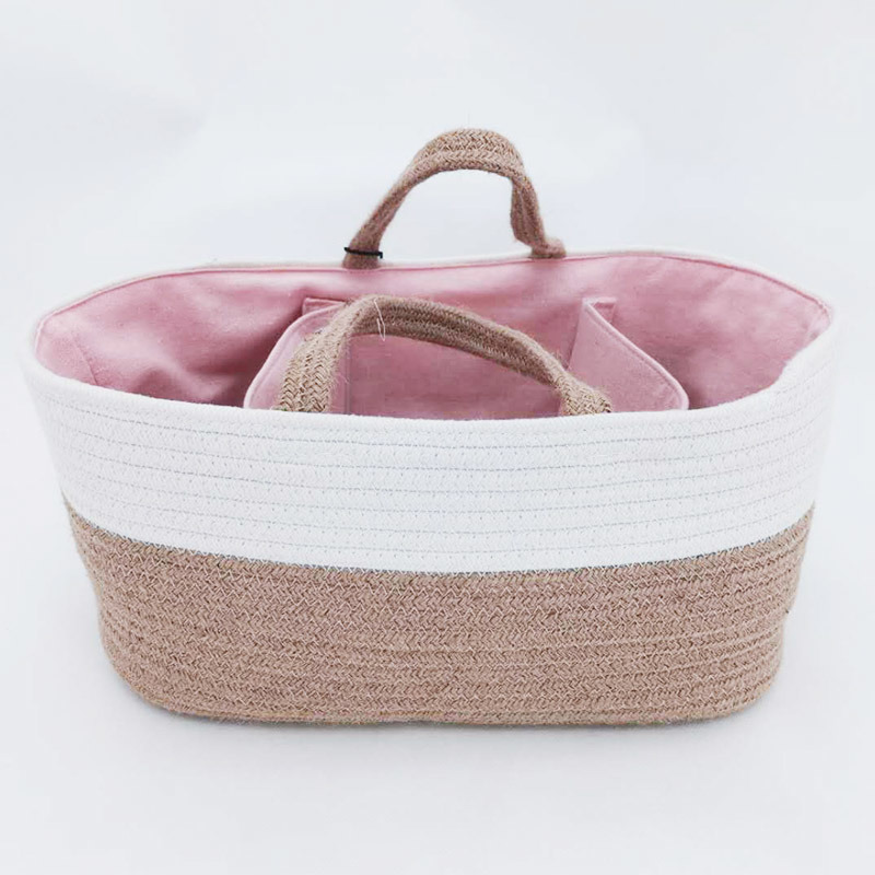 Underbed Basket Storage Cotton and Jute Rope Folding Eco Friendly Dirty Clothes Storage Baskets