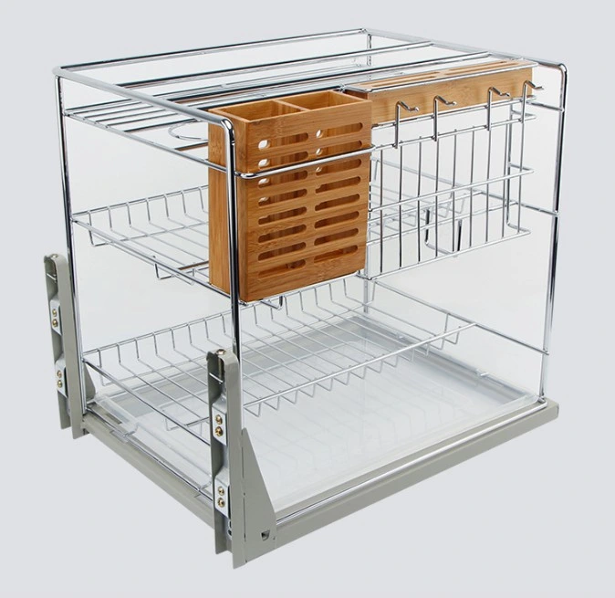 Double Layer Damping Buffer Basket Shelf Cabinet