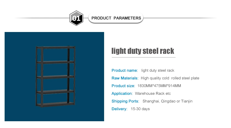 Black Custom Light Duty Metal Frame Shelf Goods Rack for Warehouse / Steel Warehouse Storage Rack Shelves
