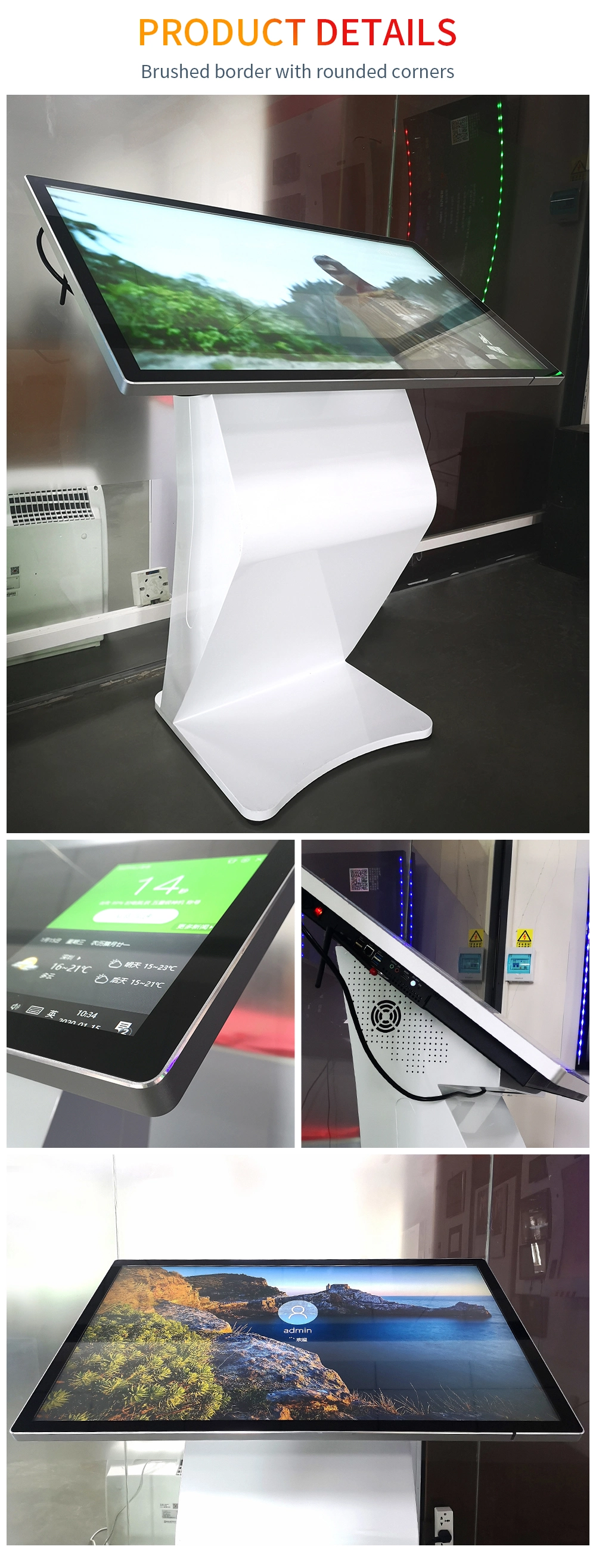 42 Inch Free Standing Book Design Win 10 System WiFi 3G Advertising Player with Shelf Holder