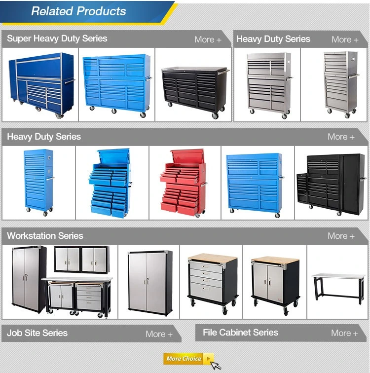 Rolling Tool Cabinet Storage Chest Box Garage Toolbox Organizer Drawer with Side Cabinet and Back Panel