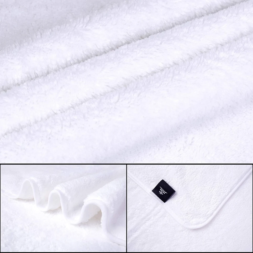 White Fleece Bath Towel, Luxury Hotel & SPA Towel Sets - Super Soft and Absorbent, Lint Free, Fade Resistant Oversized Bath Towel, White