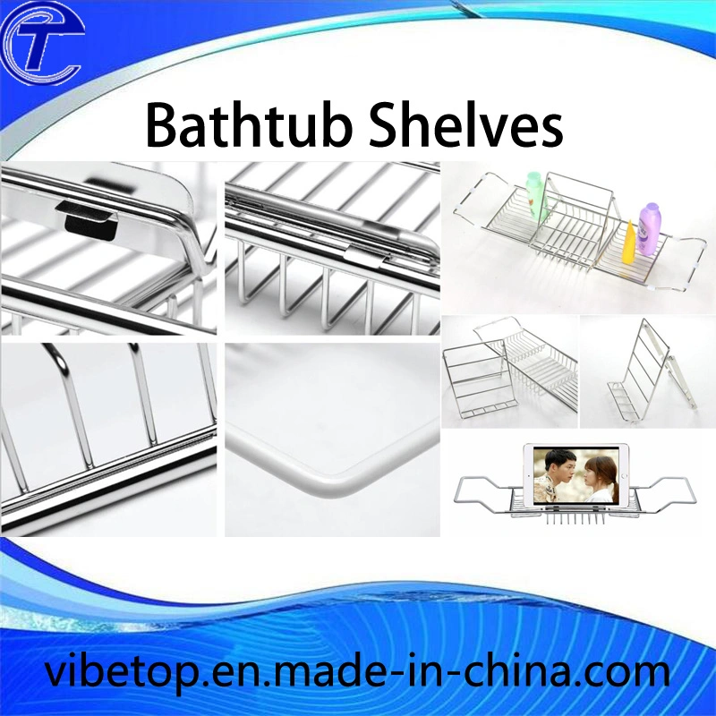 Hot Sale All Bathtubs Are Suitable Expandable Stainless Steel Bathtub Rack Shelf