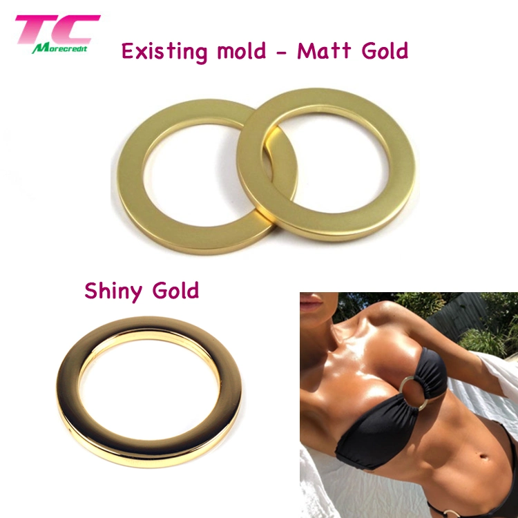 Free Sample Rose Gold Bra Strap Metal Adjuster Ring Bra Metal Ring and Sliders for Swimwear