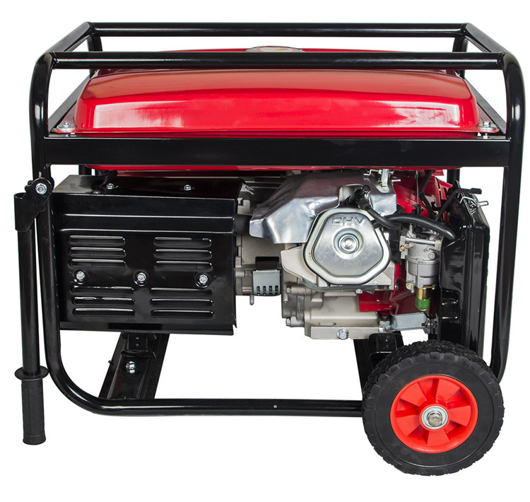 6000W Open Type Genset Copper Wire 220V Gasoline Generator 15HP with Handles and Wheels
