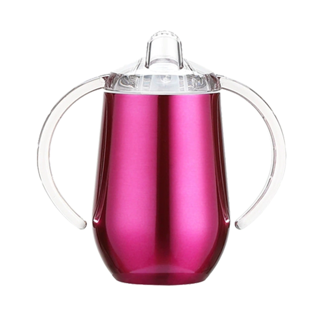 Stainless Steel Children Milk Tumbler with Two Holder 10oz Sippy Tumbler Vacuum Baby Mug with Handle