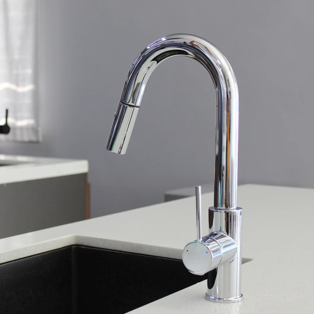 Chrome Bar Sink Faucet, Prep Kitchen Sink Faucet with Pull Down Sprayer Spring Kitchen Sink Faucet